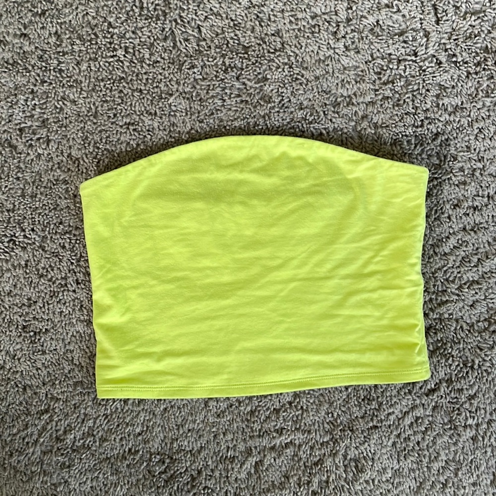 Neon yellow tube top